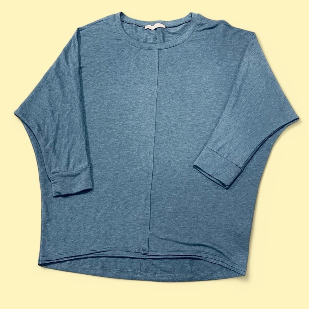 Blue Bat Sleeve Tunic Shirt Blouse XL